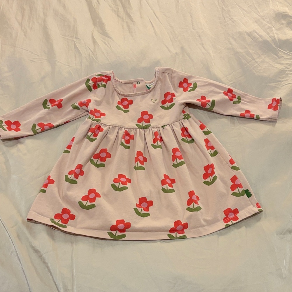 Toddler Pink Floral Print Long Sleeve Dress